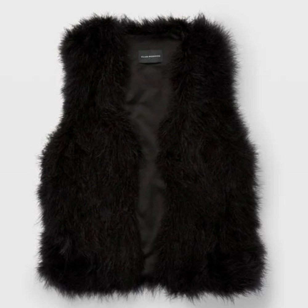 Club Monaco black feather vest